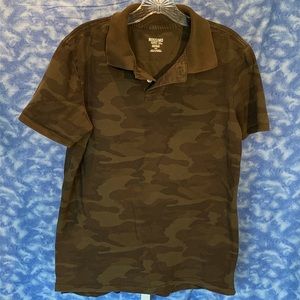 Camo print polo shirt by Mossimo Supply, Sz M, ECU